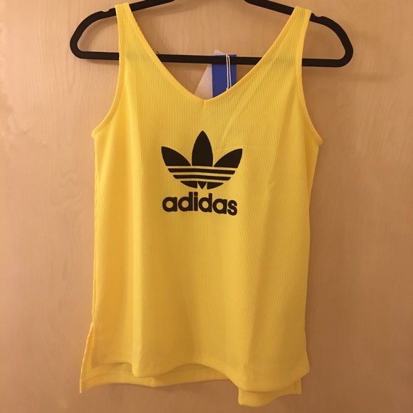 adidas Tops - Yellow Adidas Tank Top with Velvet Logo